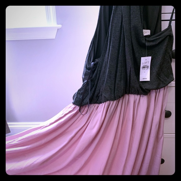 Loft L mixed media midi dress - Picture 1 of 5